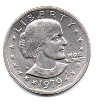1979 P Susan B. Anthony Dollar - Circulated - Moderate Wear  About XF - $5.99