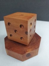 Decorative Wood Dice On Wood Base 4x5&quot; Box 40-14 - £15.97 GBP