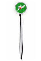 7Up Soda Pop Letter Opener Metal Silver Tone Executive with case - $14.39