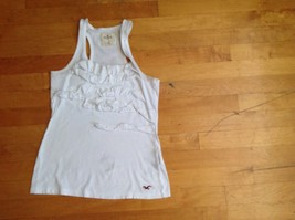 Hollister Girls White Tank Top Size XS / Extra Small  with Ruffle Front Design - £7.11 GBP