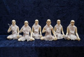 Vintage Six Goswami Handmade Deity Murti Statue Set with Dresses - $445.50