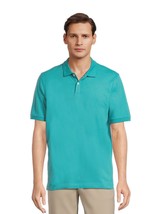 George Men&#39;s Pique Polo Shirt Short Sleeve Size 3XL Aqua Island NEW - $16.44