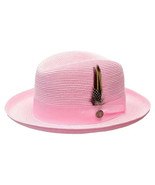 Men Bruno Capelo Summer Spring Soft Straw Style Hat Godfather GF210 Pink - $127.00 CAD