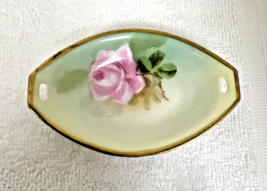 Antique RS Prussia Germany Hand Painted Individual Salt Nut Dish Pink Ro... - $19.80