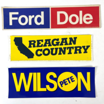 Reagan Country Ford Dole Pete Wilson Calif Vtg 70s 3 Campaign Bumper Sticker Lot - £24.99 GBP