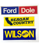 Reagan Country Ford Dole Pete Wilson Calif Vtg 70s 3 Campaign Bumper Sti... - £25.01 GBP