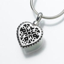 Sterling Silver Filigree Heart Memorial Jewelry Pendant Funeral Cremation Urn - $182.00