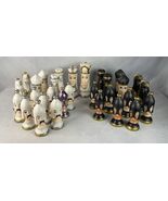 Vintage Duncan Mold Ceramic Chess Pieces MCM Hand Painted lot of 30 - $83.30