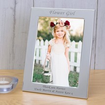 Personalised Engraved Flower Girl Silver Plated Photo Frame Flower Girl ... - $15.95