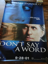 DON&#39;T SAY A WORD - MOVIE BANNER WITH MICHAEL DOUGLAS - $30.00