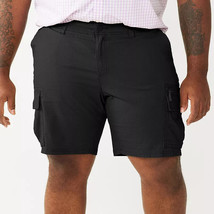 Sonoma Flexwear Ripstop Cargo Shorts Mens 52 Big Tall Black Stretch NEW - £20.83 GBP