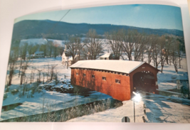 Covered Bridge Green West Arlington - Vermont Norman Rockwell Church in Winter - £3.39 GBP
