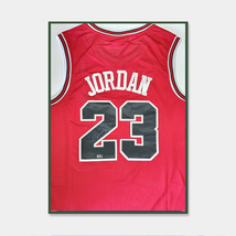 Michael Jordan Signed And Framed #23 Mitchell &amp; Ness Chicago Bulls Jersey COA - £706.84 GBP
