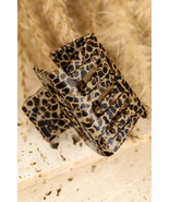 White Leopard Print Cutout Square Claw Clip - $4.15