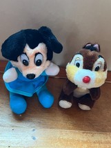 Vintage Lot of Mickey’s Christmas Carol Plush Blue Mickey Mouse &amp; Brown Chipmunk - £8.88 GBP