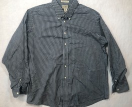L.L. Bean Long Sleeve Shirt Blue White Plaid Check Button Down 0 WT48 Me... - $19.59