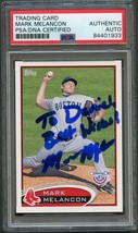 2012 Topps Opening Day #45 Mark Melancon Card PSA Slabbed Auto Red Sox - £47.84 GBP