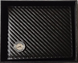 Mercedes Benz Wallet 3d Metal Epoxy Shield Carbon Fiber Faux Leather + Gift Box - £46.28 GBP