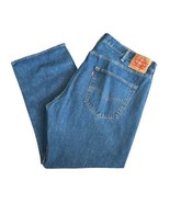 Levis 501 Jeans Mens Blue Straight Button Fly Denim 44 x 29 Baggy Pants - $39.59