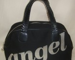 Victoria’s Secret Angel Handbag Purse Cosmetic Bag Black Metallic Logo V... - $19.79