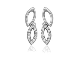 0.48ct Diamond 14k White Gold Genuine Ladies Wedding Earrings FINE EDH - £571.48 GBP