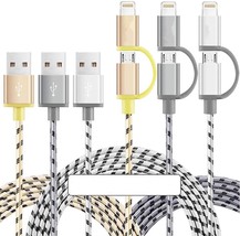 Multi Charging Cable 6.5Ft/2M 2Pack USB A to /Micro USB Cables 2 in 1 Nylon - £10.06 GBP