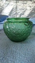 Vintage E O Brody Green Glass Bowl Planter Crinkle Pattern Cleveland USA - $14.49