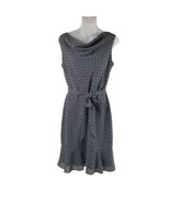 The Limited Knee Length Fit &amp; Flare Dress Sz 8 M Sleeveless Belted Blue ... - £22.57 GBP