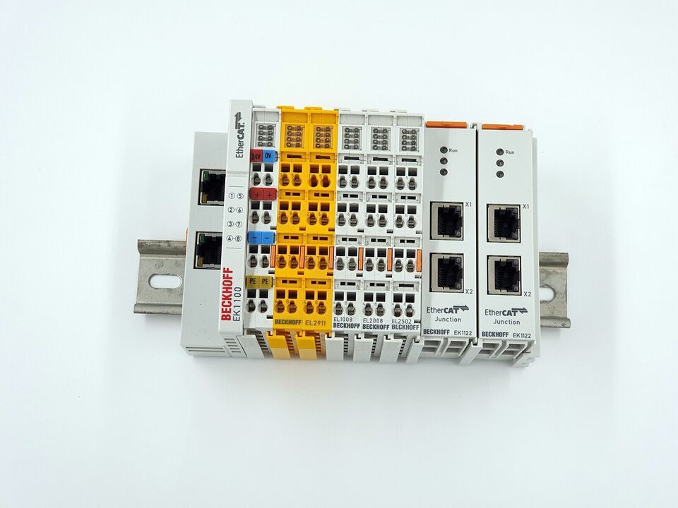 Beckhoff EK1100 EtherCAT PLC Module + EK1122  EL2911  EL1008  EL2008  EL... - $485.10
