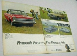 1964 Print Ad 1965 Plymouth Barracuda, Fury, Belvedere, Valiant Cars Chrysler - £10.91 GBP