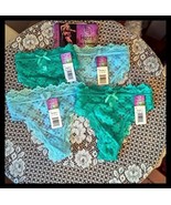 HERS BY HERMAN Lot of 4 Light Aqua Blue Teal Green Lace Thong/Panties  Large - $249.31 MXN