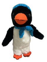 R. Dakin Penguin Black White Plush Blue Hat Scarf Stuffed Animal 10 inch... - $12.83