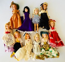 10 Vintage Dolls Dressed Plastic Older Fashion Some International Costumes  - £58.13 GBP