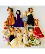 10 Vintage Dolls Dressed Plastic Older Fashion Some International Costumes - £56.01 GBP