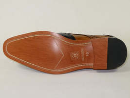 Men's Giovanni Shoes High Quality Leather Wing Tip Derby Troy Navy/Tan image 8