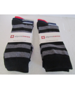 Alpine Swiss Mens 73% Cotton 6 Pack Dress Socks Striped Bright Color New - £15.95 GBP