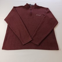 Columbia AM6779 Men&#39;s 1/4 Zip Red Cotton Blend Ribbed Cadet Collar Sweat... - $13.16
