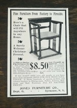 Vintage 1900 Fine Furniture Jones Furniture Compnay Original Ad 1021 - £5.20 GBP