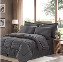 Sweet Home Collection Dobby Embossed King 8-Pc Comforter Set-Gray T4103819 - $68.26