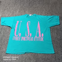 Vintage USA Unique Sportswear Attitude Shirt Adult Medium Blue Pro Spirit - £14.37 GBP