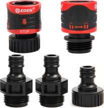 Eden 95210 Premium Garden Hose Fitting Quick Connect with Water Stop &amp; Lock Feat - £16.81 GBP