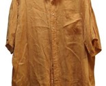 Daniel Cremieux XL orange linen men&#39;s button front shirt made Hong Kong - $19.79