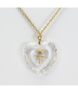 Cross Heart Necklace Pendant Jewelry 1&quot; w x 1.2&quot; h with 24&quot; Chain - $180.99 MXN