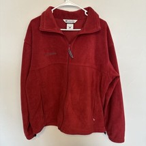 Columbia Jacket Large Mens Red Fleece Full Zip Up Long Sleeve Mock Neck ... - $25.39