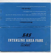 SAS Interline Area Fare Ticket Jacket Tickets &amp; Tag Scandinavian Airline... - £21.75 GBP