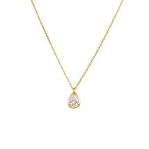 minimalist jewelry 925 sterling silver single water drop diamond zircon gold pla - £23.50 GBP
