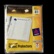 Avery Sheet Protectors For Letter 8 1/2&quot; x 11&quot; 25 Sheet ~ Clear Standard... - $8.68