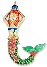 Articulated Mermaid Green Ornament Cloisonne Enamel Deep Sea Ocean Gift ... - $33.65