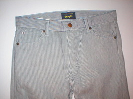 Womens Designer $300 Wrangler 2 White Black Stripes Jeans New Ankle Tie Pants  - $296.01