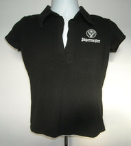 New Jagermeister Polo Shirt Womens Juniors Medium Black White Logo Cotton Blend - £12.17 GBP